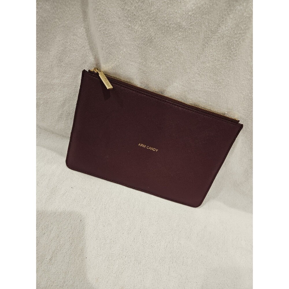 Katie Loxton Arm Candy Clutch Burgundy Rectangle Zipper Accent Purse  Women